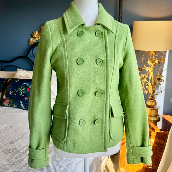 Vintage Old Navy Light Green Short Peacoat - Picture 1 of 12